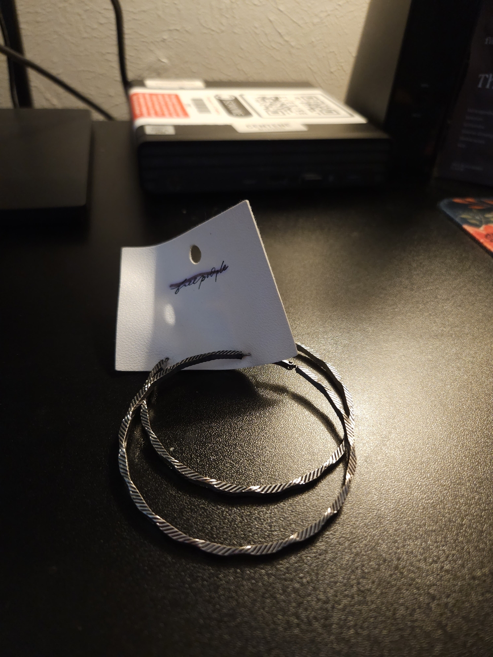 Free People Silver Twisted Hoop Earrings